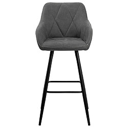 Acheter Beliani Tabouret de bar Set de 2 Tissu Gris DARIEN