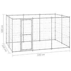 vidaXL Chenil extérieur Acier galvanisé 7,26 m² pas cher