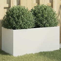 Maison Chic Jardinière,Bac à fleurs - pot de fleur blanc 62x30x29 cm acier laminé à froid -GKD14370