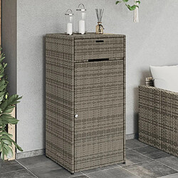 vidaXL Armoire de rangement de jardin gris 55x55x111 cm résine tressée 