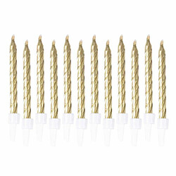 Paris Prix Lot de 12 Bougies d'Anniversaire Métalliques 6cm Or 