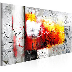 Decoshop26 Tableau sur toile décoration murale image imprimée cadre en bois à suspendre Marteau (1 partie) rouge Étroit 120x40 cm 11_0001429