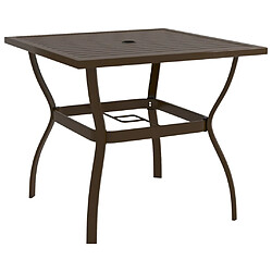 vidaXL Table de jardin Marron 81,5x81,5x72 cm Acier