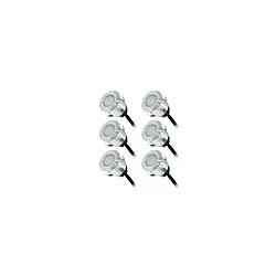 Kit Spot LED Terrasse 0,6W 12V Bleu Rond IP65 - Blanc du Jour 6000K