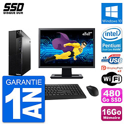 PC Lenovo M83 SFF Ecran 22" Intel G3220 RAM 16Go SSD 480Go Windows 10 Wifi - Occasion