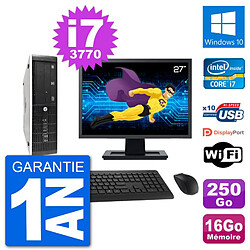 PC HP 8300 SFF Ecran 27" Intel i7-3770 RAM 16Go Disque 250Go Windows 10 Wifi - Occasion