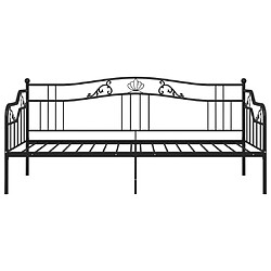 Avis vidaXL Cadre de canapé-lit sans matelas noir métal 90x200 cm