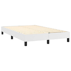 Avis vidaXL Sommier à lattes de lit avec matelas Blanc 120x200cm Similicuir