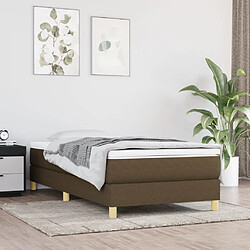 vidaXL Sommier à lattes de lit avec matelas Marron foncé 100x200 cm