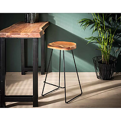 Lisa Design Aradia - lot de quatre tabourets de bar - en bois massif d'acacia Aradia - lot de quatre tabourets de bar - en bois massif d'acacia - Noir / Bois