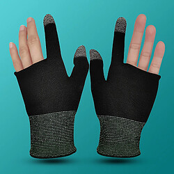 Avis Gants de jeu Accessoires de jeu Deux doigts Sleeve Press Écran tactile Sensible Respirant - Noir