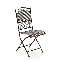 Decoshop26 Chaise de jardin en fer forgé bronze vieilli MDJ10021 