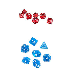 Ensemble De 14 Dés Polyédriques D4 D6 D8 D10 D12 D20 Dés Pour D \u0026 D RPG MTG Bleu Et Rouge Ensemble de dés polyédriques