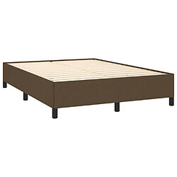 Avis vidaXL Cadre de lit sans matelas marron foncé 140x190 cm tissu