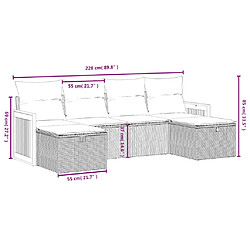 Avis vidaXL Salon de jardin avec coussins 6pcs mélange beige résine tressée