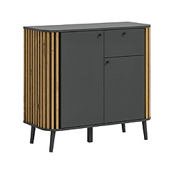 Bestmobilier Camberwell - buffet bas - gris et bois - 92 cm