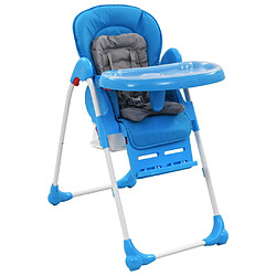 vidaXL Chaise haute pour bébé Bleu et gris 