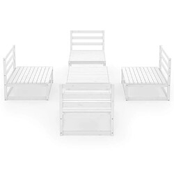 Avis Maison Chic Ensemble de salle à manger de jardin 5 pcs,Table et chaises d'extérieur Blanc Bois de pin massif -GKD486351