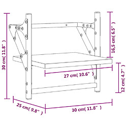 vidaXL Étagères murales avec barres 2 pcs chêne marron 30x25x30 cm pas cher