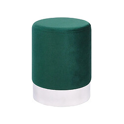 Beliani Pouf en velours vert BRIGITTE