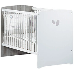 Baby Price Chambre bébé duo Leaf: lit 120x60, commode a langer - Babyprice - Blanc