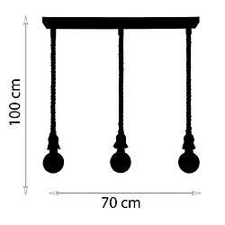 Acheter Sampa Suspension moderne Mila 100cm réglable métal noir et corde naturel LED