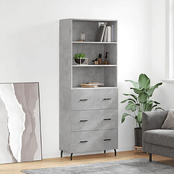 Maison Chic Buffet,Meuble de Rangement,commode pour salon,Cuisine Gris béton 69,5x34x180 cm Bois d'ingénierie -MN67568