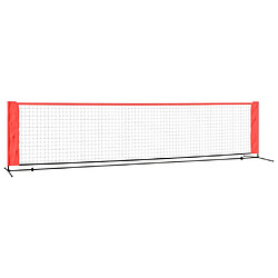 vidaXL Filet de tennis Noir et rouge 400x100x87 cm Polyester