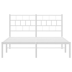 Maison Chic Lit adulte 150x200cm- Cadre de lit métal avec tête de lit pour chambre blanc -MN76585 pas cher