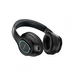 General Casque Bluetooth, casque sans fil sur l'oreille, casque stéréo pliable Hi-Fi pour les jeux, cache-oreilles doux et léger, microphone antibruit rétractable.(noir) 