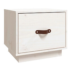 vidaXL Table de chevet Blanc 40x34x35 cm Bois de pin solide