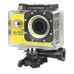 Wewoo Caméra sport jaune 1080P de étanche WiFi Portable, écran de 2,0 pouces, Generalplus 4248, 170 A + Degrés Grand Angle, Support Carte TF