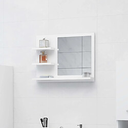 Maison Chic Miroir moderne de salle de bain,Décoration Miroir mural Bain Blanc 60x10,5x45 cm Aggloméré -MN17585