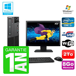 PC Lenovo M91p SFF Intel I3-2120 8Go Disque 2To Graveur Wifi W7 Ecran 19" · Occasion 