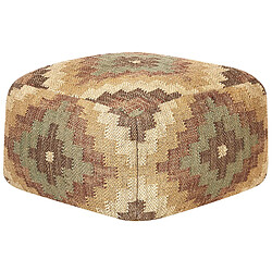 Beliani Pouf en jute 50 x 50 cm multicolore MAGURI 