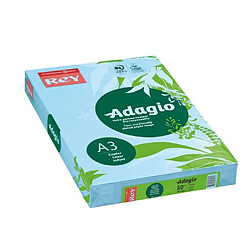 Ramette papier couleur Rey Adagio couleurs intenses A3 80 gr - 500 feuilles - bleu vif