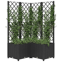 Avis Maison Chic Jardinière,Bac à fleurs avec treillis - pot de fleur Noir 80x80x136 cm PP -GKD46811