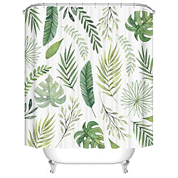 Universal Rideaux de douche Verdure tropicale Feuilles de palmier Rideaux de douche de salle de bains Singe Tissu Rideaux de douche imperméables (120 * 180cm)