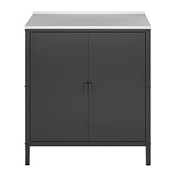 Avis Helloshop26 Armoire de jardin acier laqué 92 x 80 x 50 cm noir mat 03_0006354