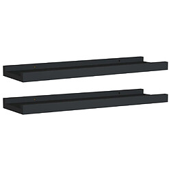 vidaXL Étagères à rebord pour cadre photo 2 pcs Noir 40x9x3 cm MDF