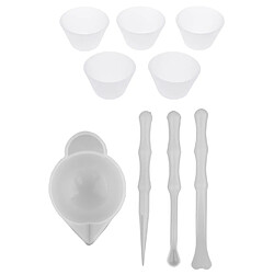 mesure Tasses mélange grattoir résine agitateurs 9pcs Outils de Moulage de Résine, Tasse de Mélange, Ensemble de Cuillères à Soupe - Non Toxique et Apyrogène