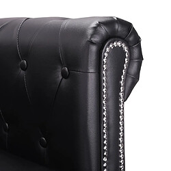 Avis vidaXL Canapé Chesterfield en forme de L cuir synthétique noir