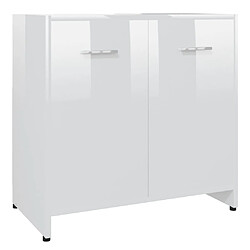 vidaXL Armoire de salle de bain Blanc brillant Bois d'ingénierie