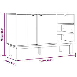 vidaXL Buffet OTTA 114x43x73,5 cm Bois massif de pin pas cher