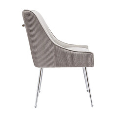 Acheter Vivenla Lot de 2 chaises de salle à manger design revêtement en velours taupe et piètement en acier inoxydable argenté collection HAVANA