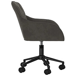 Acheter Maison Chic Chaise Gaming | Chaise pivotante de bureau Ergonomique Fauteuil Gris foncé Velours -GKD48717