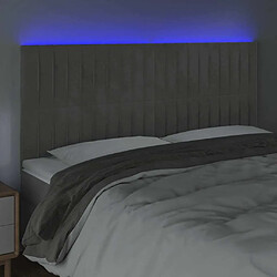 Avis Maison Chic Tête de lit scandinave à LED,meuble de chambre Gris clair 180x5x118/128 cm Velours -MN85000