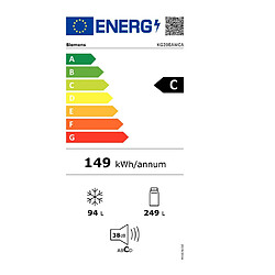 Réfrigérateur combiné 60cm 337l brassé blanc - kg39eawca - SIEMENS