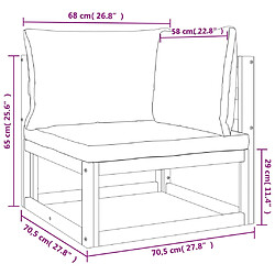 vidaXL Salon de jardin avec coussins 2 pcs bois massif acacia pas cher