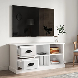 Avis Maison Chic Meuble TV scandinave - Banc TV pour salon blanc brillant 102x35,5x47,5 cm bois d'ingénierie -MN27819